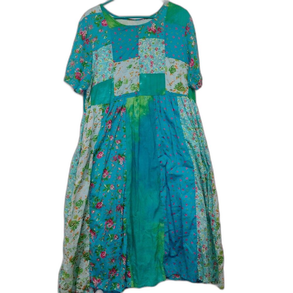 Colorful Patchwork maxi Dress – Boho/Vintage Style – Tag Removed  xl or 1x